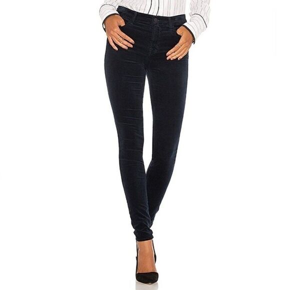 CLEARANCE - J Brand Maria High Rise Skinny Velveteen Pants in Dark Iris - Picture 1 of 7